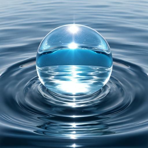 Water Sphere Impact: Macro Reflection and Refraction