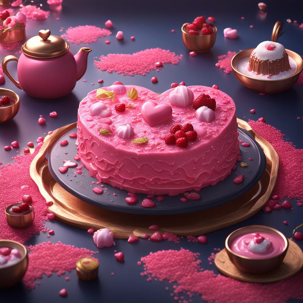 Sweet Pink Heart Pudding: Japanese Dessert Art