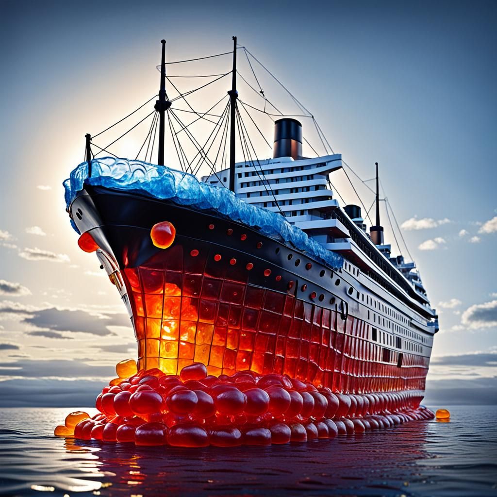 Titanic Ship Made of Jelly