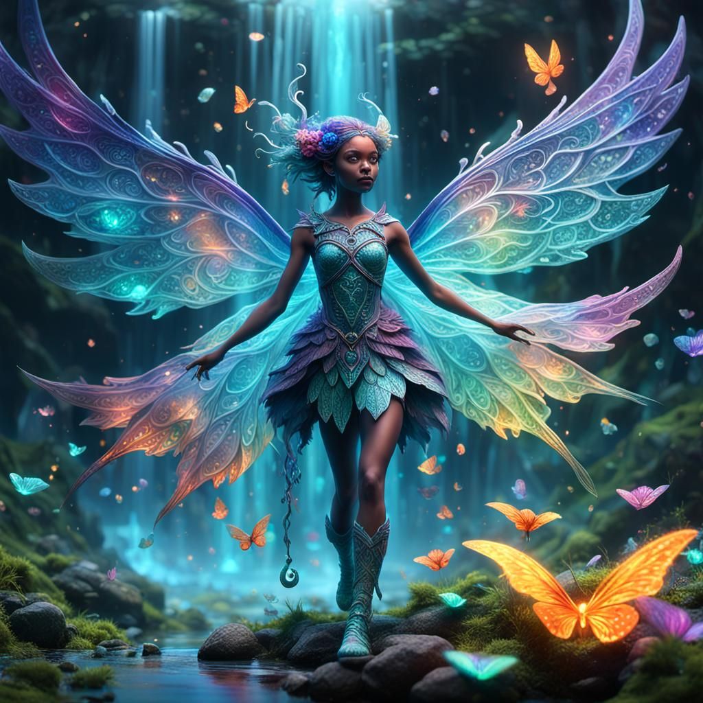 Luminous Air Elemental Fae in Vibrant CGI Art