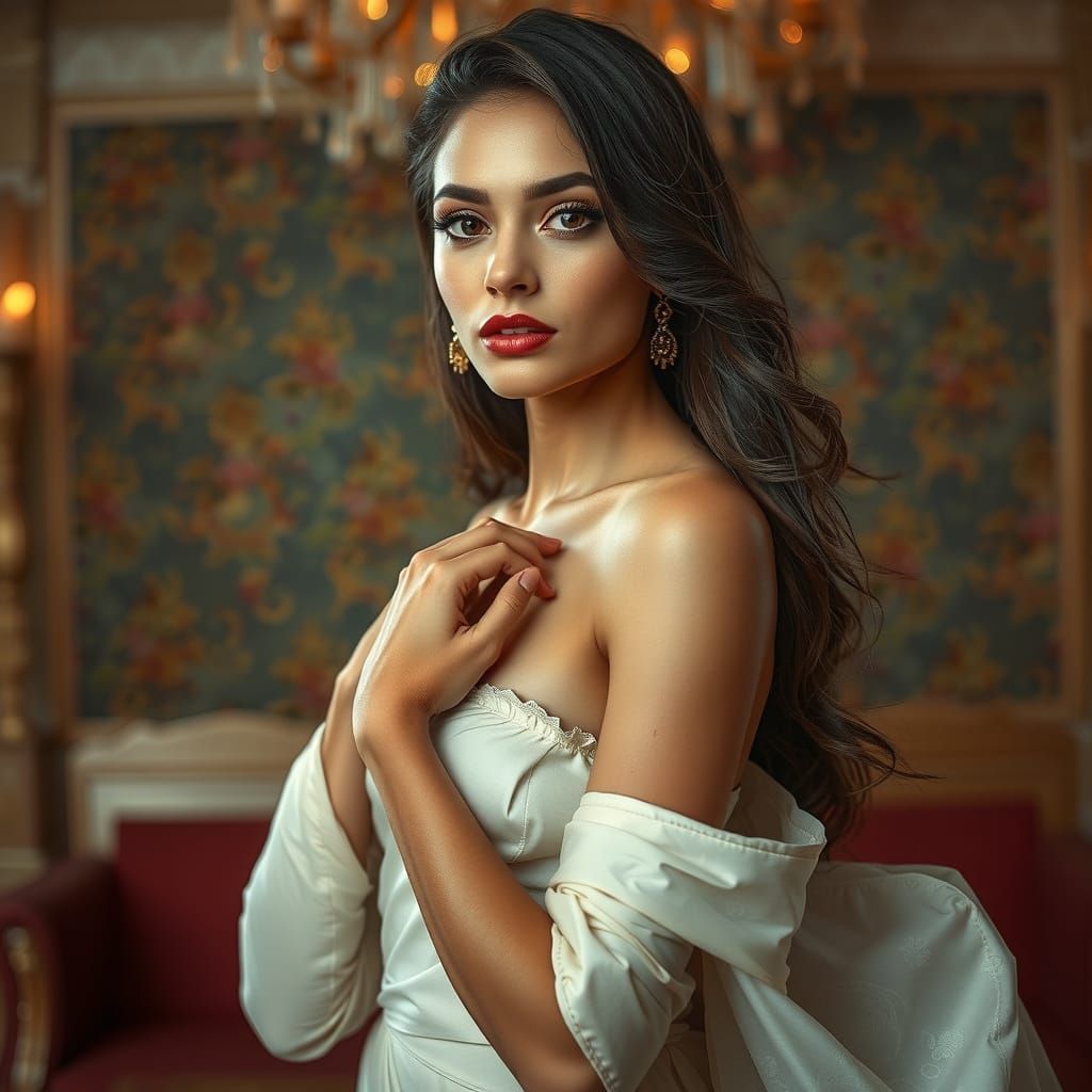 Portrait of a Young Woman in a Simple Setting