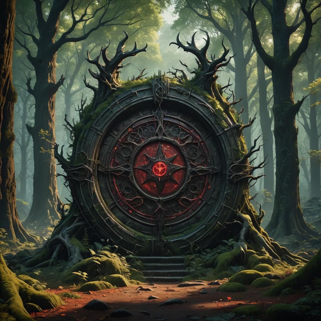 Eerie Satanic Portal Hidden in Dark Forest