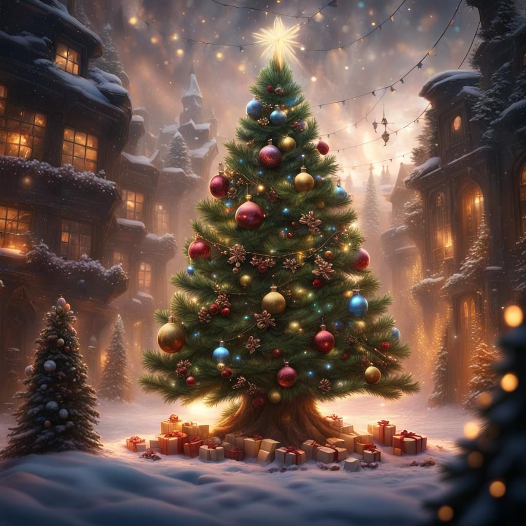Invisible Christmas Tree: A Detailed Matte Painting