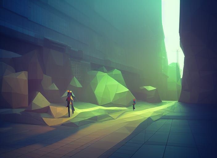Low Poly Urban Exploration in Liminal Space