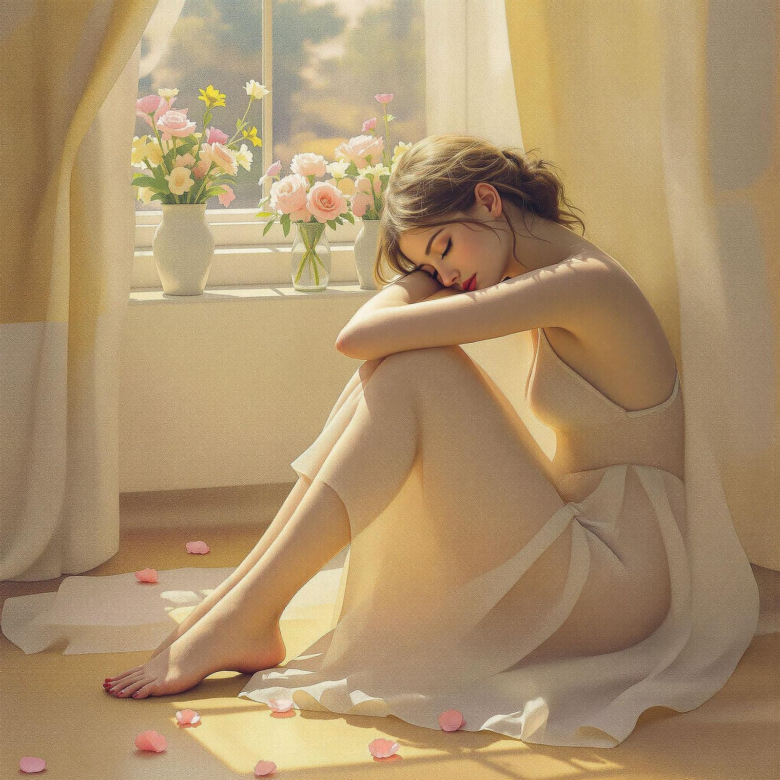 Ethereal Morning Scene in Soft Impressionist Style