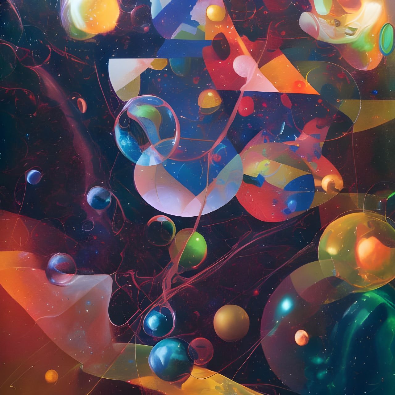 Holographic Bubbles in Cosmic Space, Astral Illustration