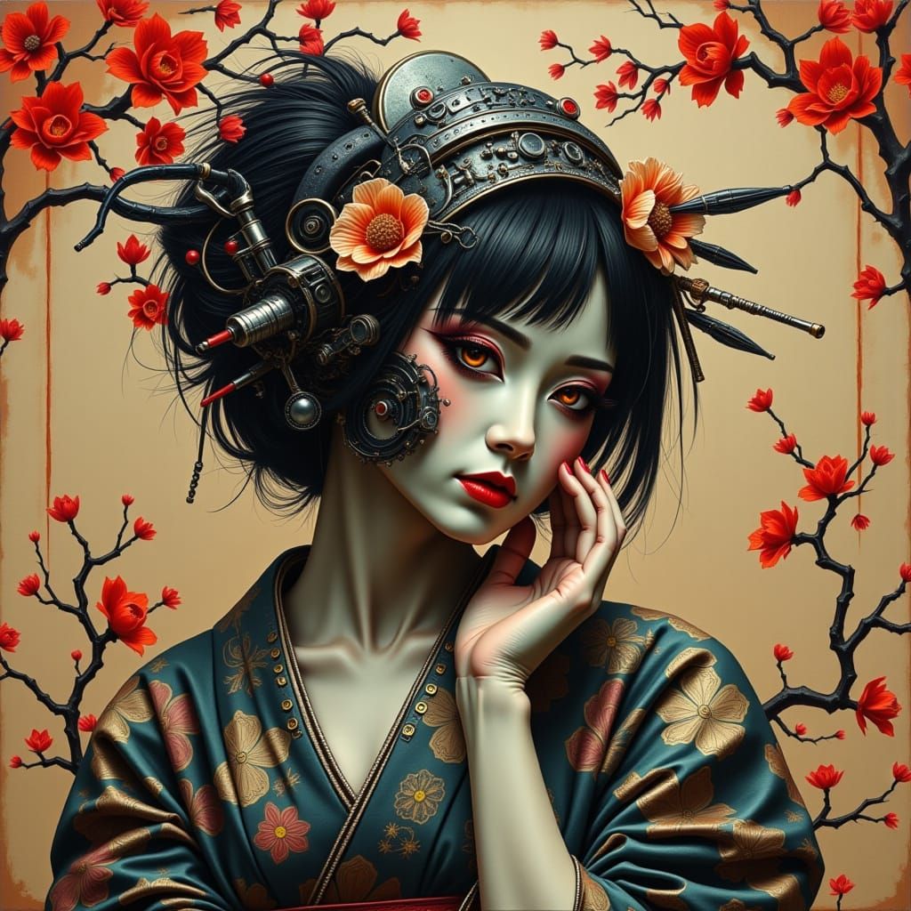 Cyborg Geisha in Ancient Japan