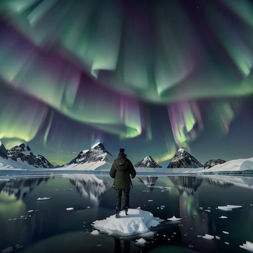Antarctica Aurora Borealis: Hyperrealistic Cinematic Film St...