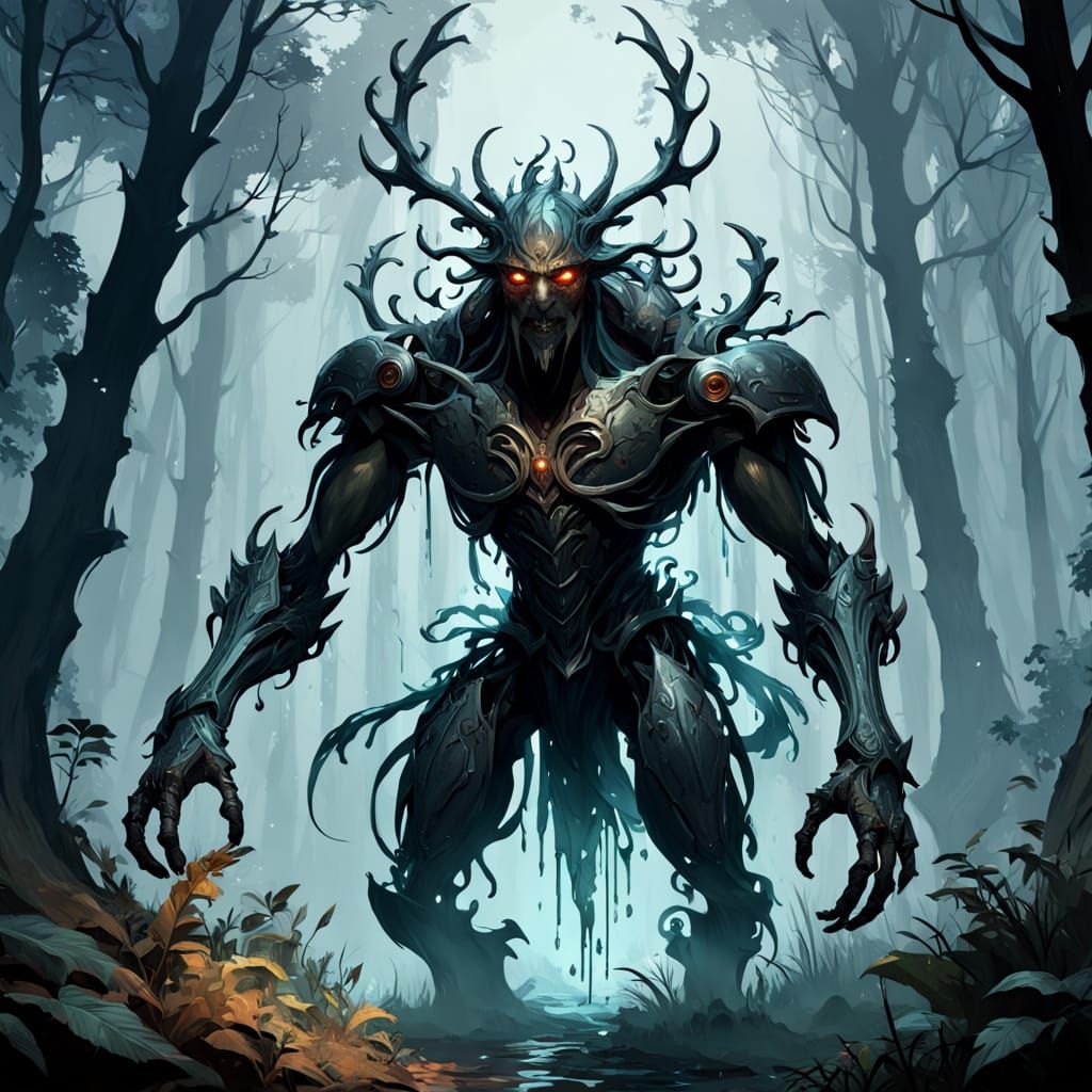 Dark Forest Creature in Hyper-Realistic Digital Art