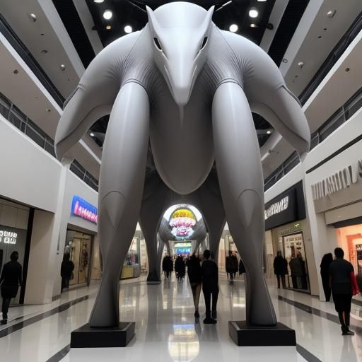 Extraterrestrial Sculptures Inside Florida Shopping Mall