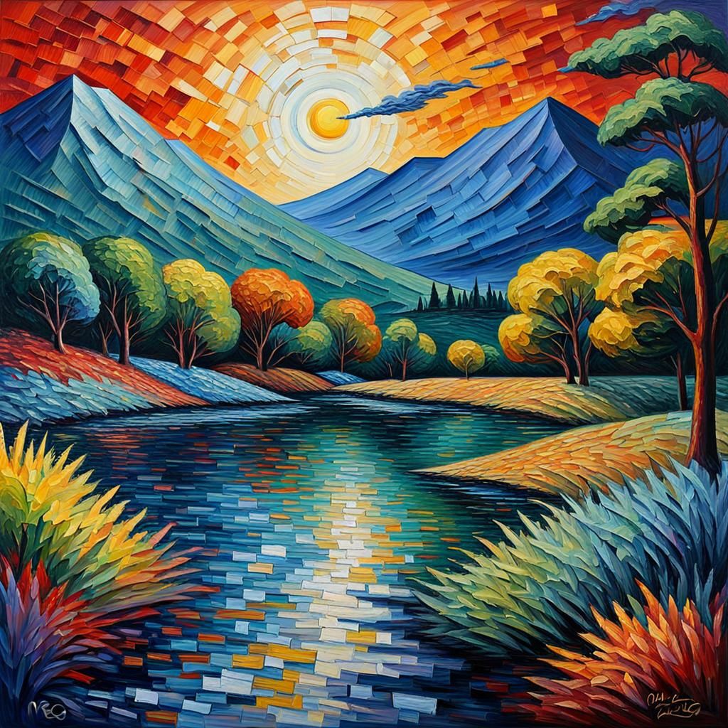 Good Versus Evil: An Expressionist Oil Painting