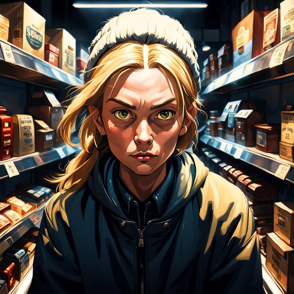 Shoplifter Portrait with Dynamic Lighting