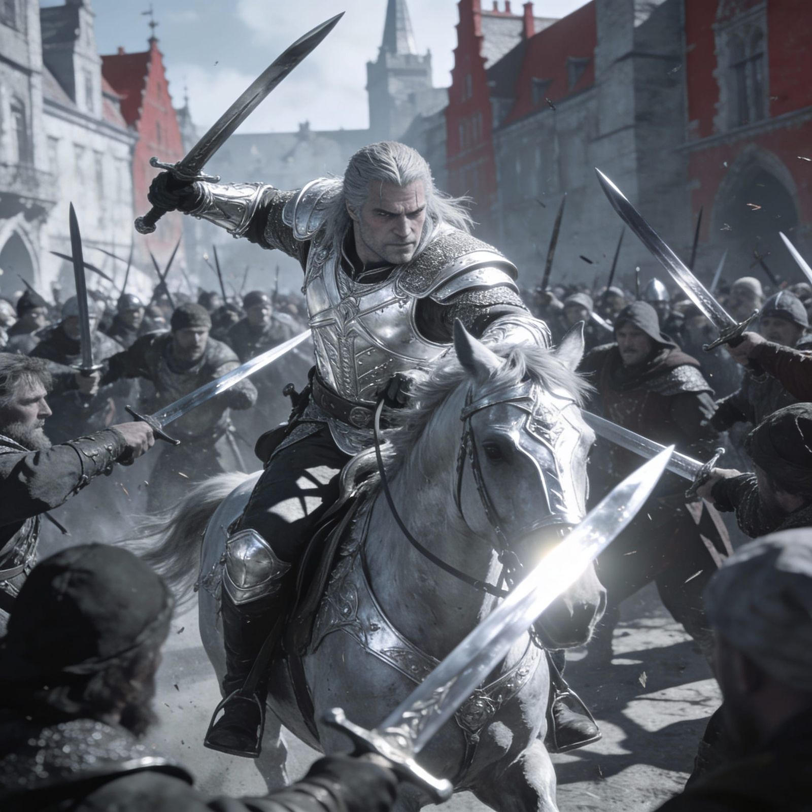 Geralt the Mercenary in Grim Combat