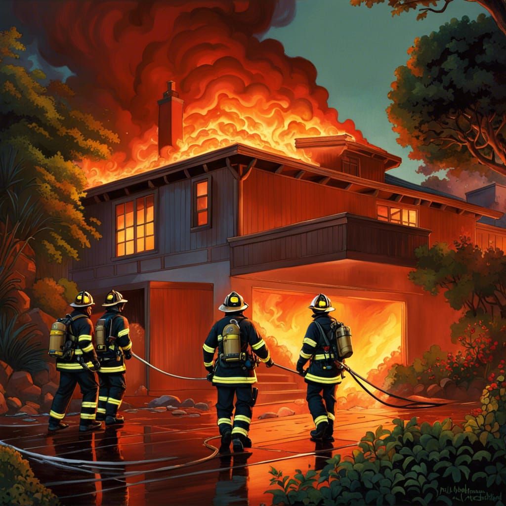 Hollywood Hills Villa Flash Fire: Comic Book Illustration