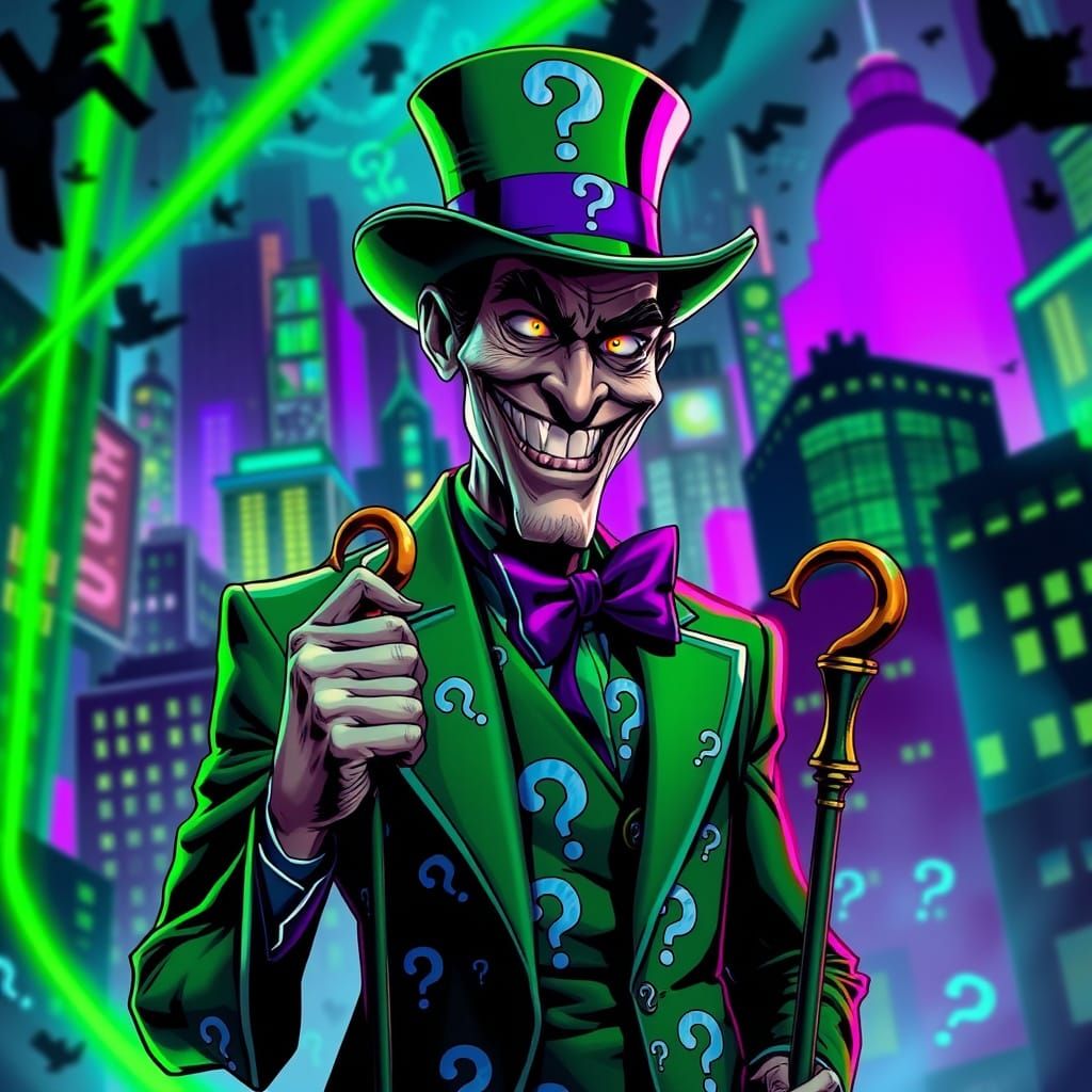 The Riddler: Enigmatic Portrait in Gotham City
