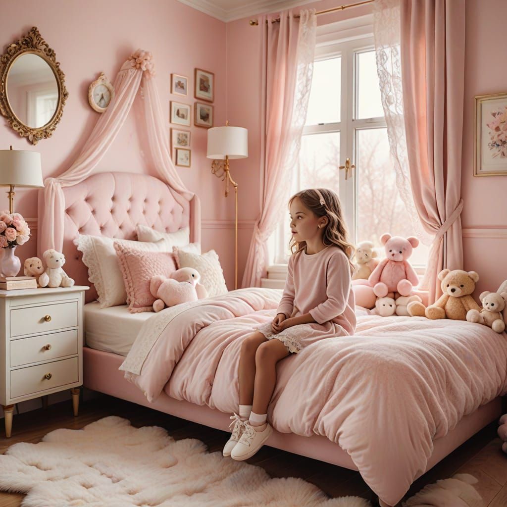 Whimsical Pastel Pink Bedroom Sanctuary