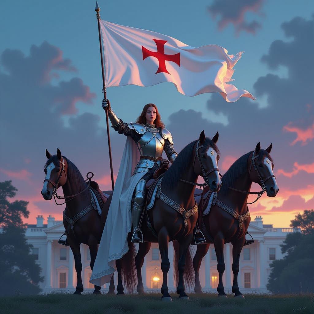 Joan Of Arc With Appaloosa Horses Atop White House