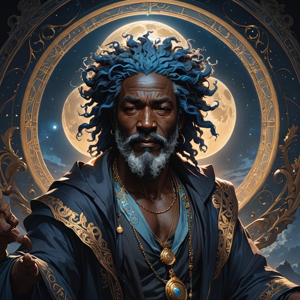 Moonlit Dance: Portrait of an Old Hippie