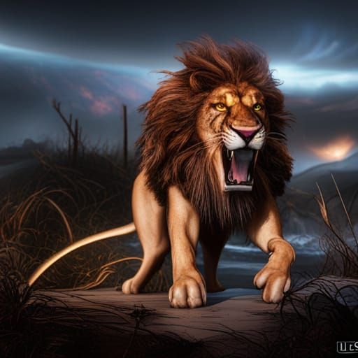 Roaring Lion: Detailed Fantasy Concept Art
