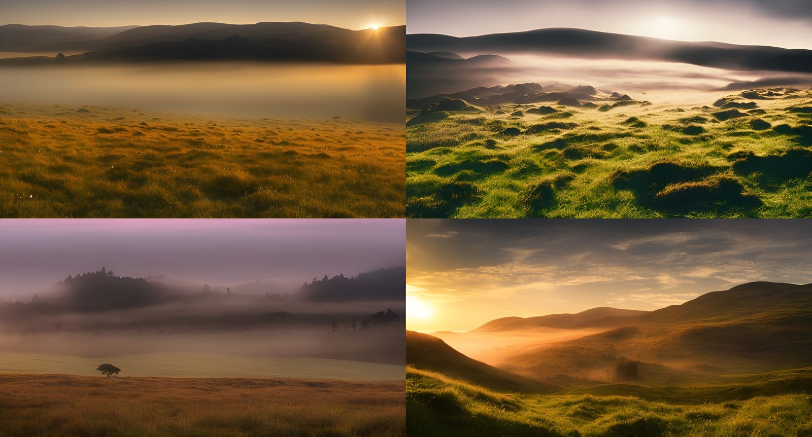 Scottish Highlands Landscape at Sunrise, Still Life