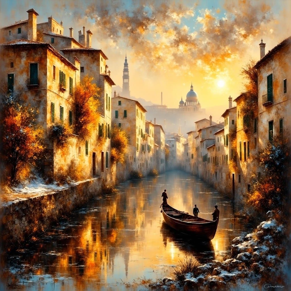 Athens Cityscape at Golden Hour: Matte Painting