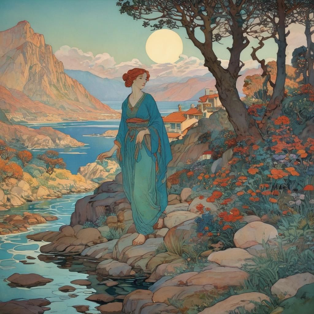 Whimsical Landscape Painting with Oil Impasto