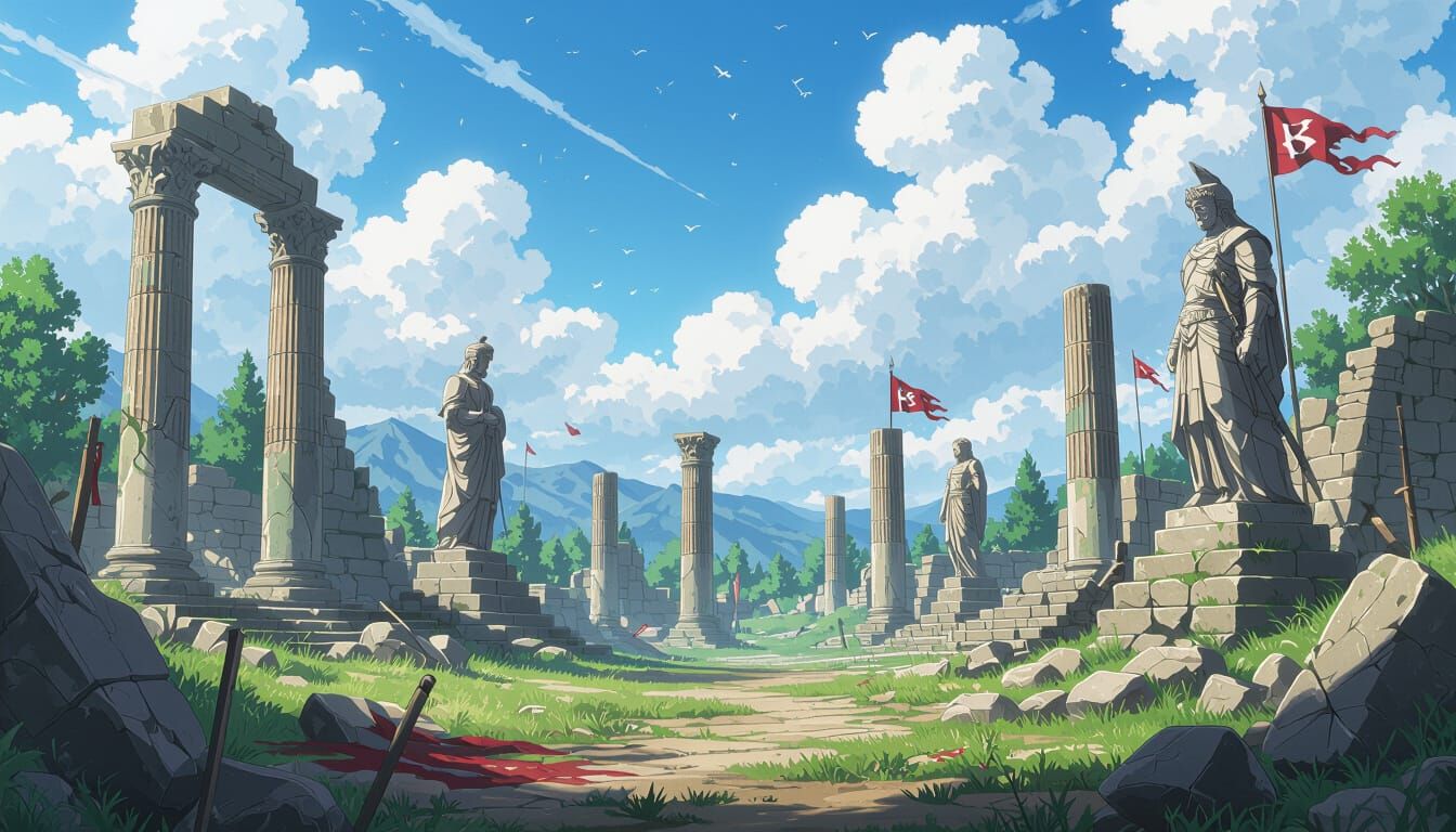 Victorious Battlefield in Anime Key Visual Style