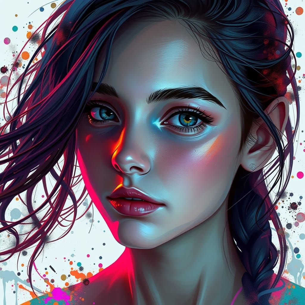 Cute Young Woman Portrait, Hyperdetailed Concept Art