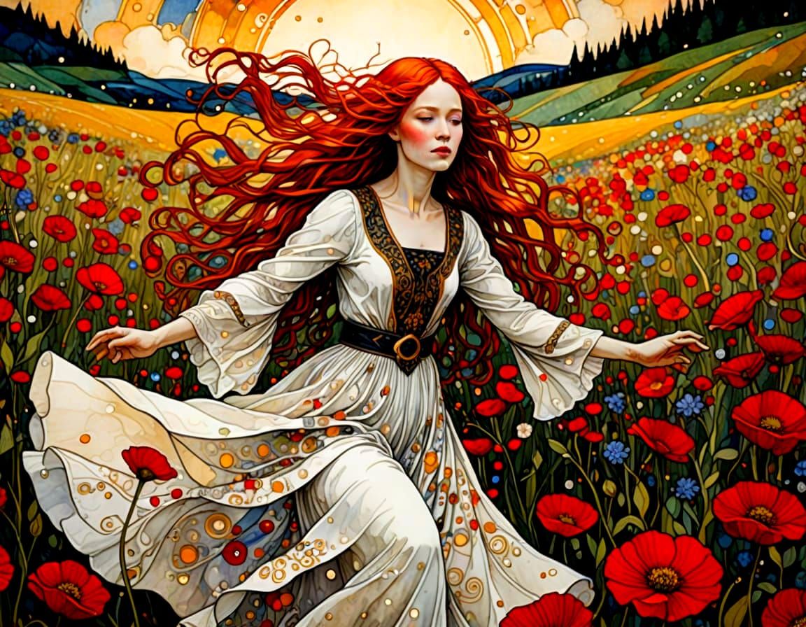 Red Hair, Open Arms, and a Field Full of Joy. ....