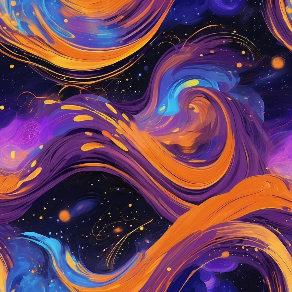 Abstract Cosmic Nebula Explodes in Digital Painting