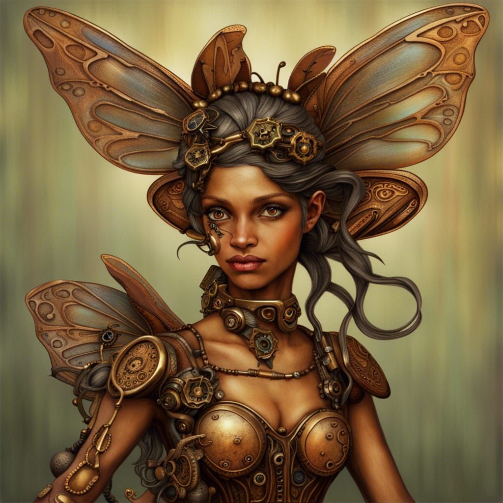 Steampunk Fairy with Butterfly Wings