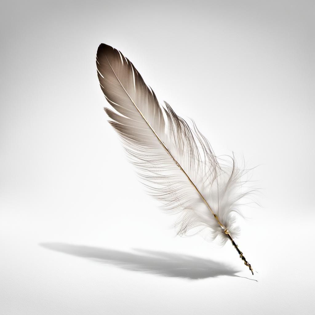Feather Sketch on Canvas in Hyper-Realistic Style