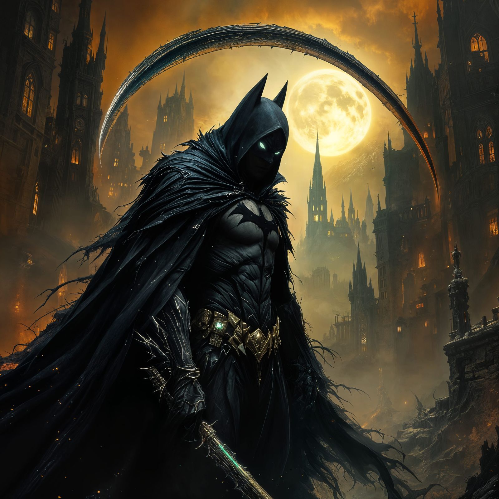Batman as the Grim Reaper: Detailed Matte Painting