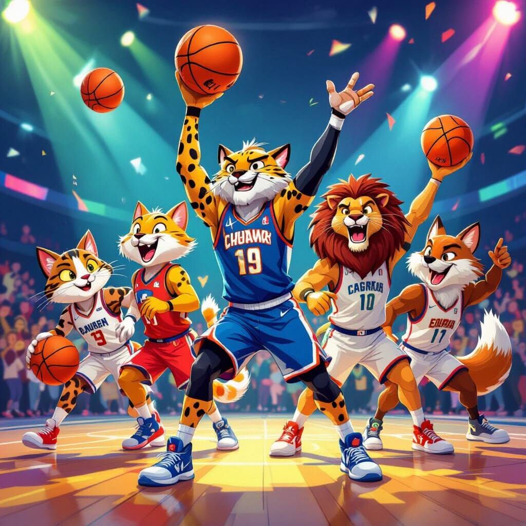 NBA Mascots Play Intense Basketball Game