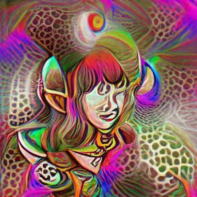 Psychedelic Marilith: Dungeons and Dragons Art