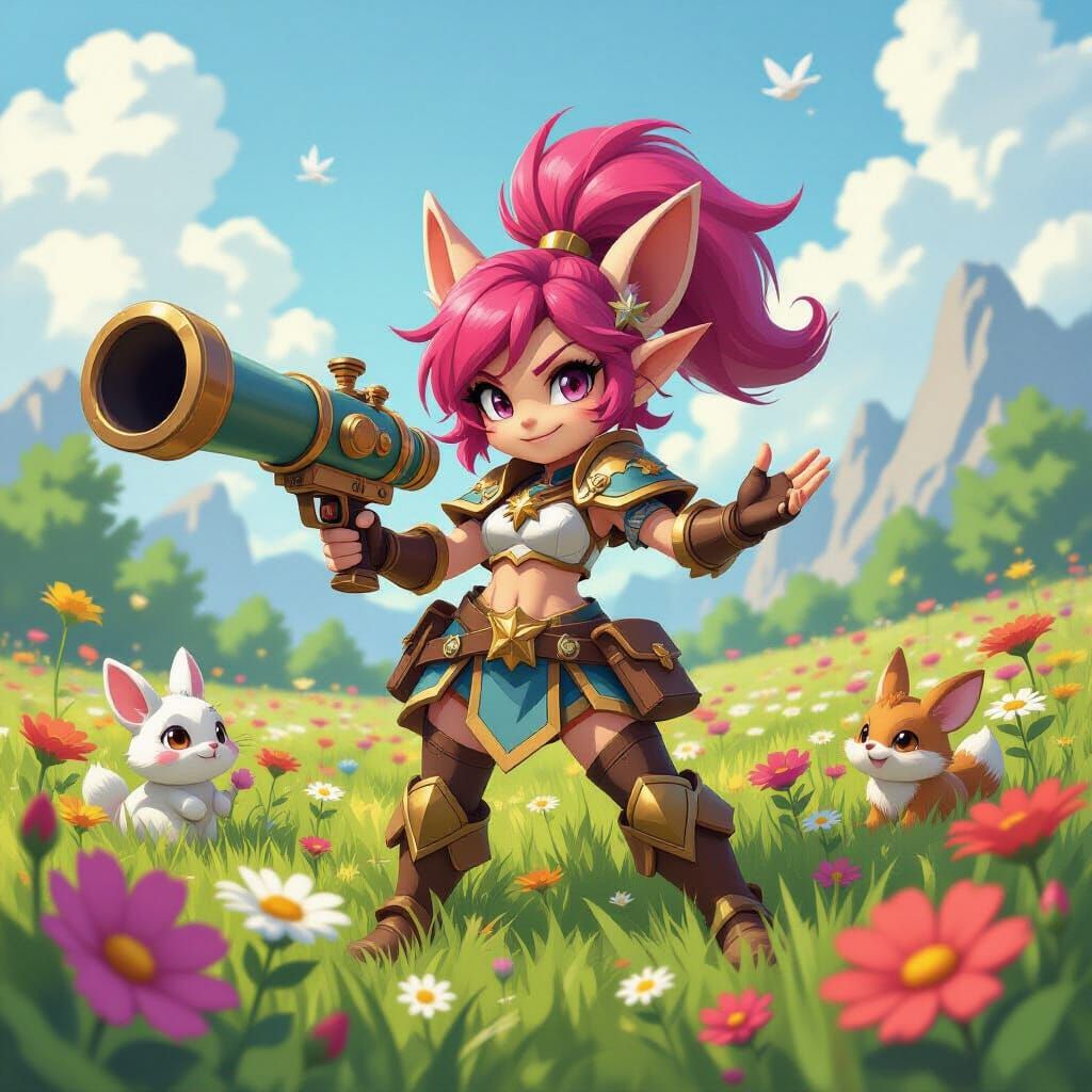 Tristana the Gunner in Studio Trigger Anime Style