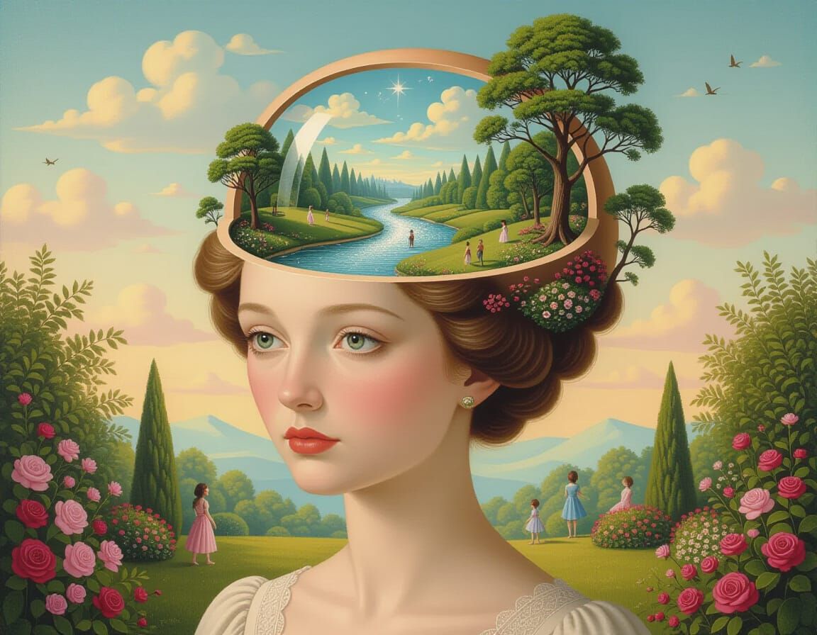 Surreal Mindscape Portrait in Dreamlike Style
