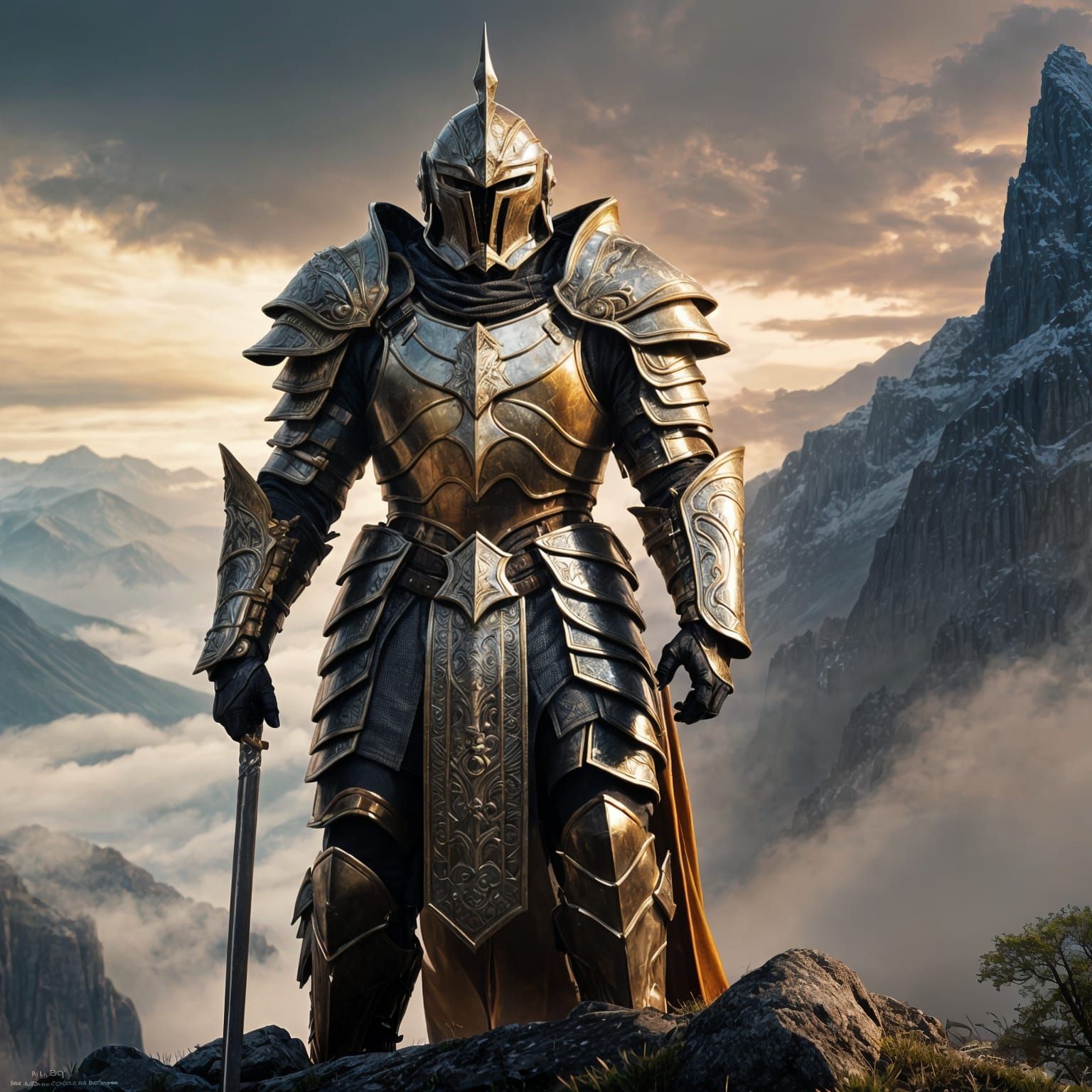 Epic Warrior Portrait in High Fantasy Style