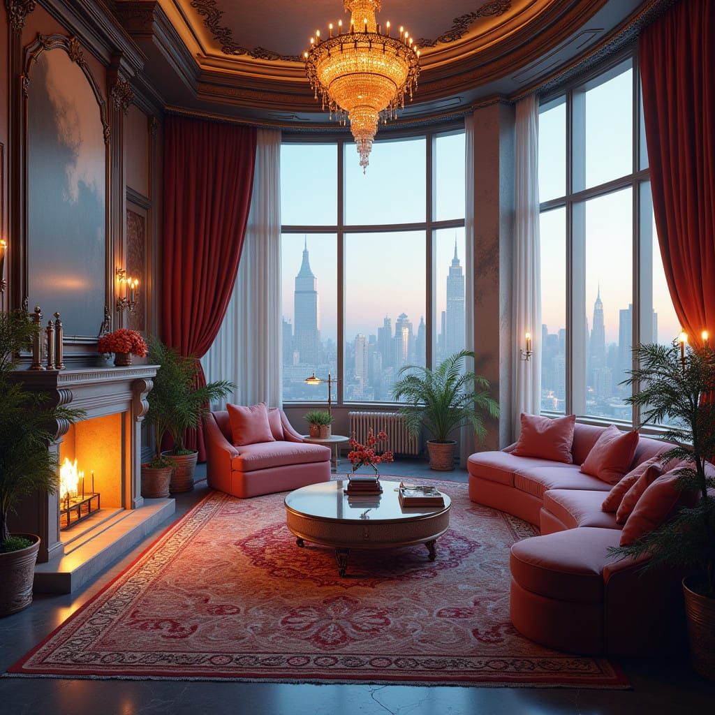 Surreal Luxury Penthouse Apartment in Cyberpunk Style