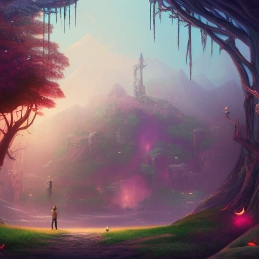 Fantastical Heartbreak Hotel in Detailed Matte Painting