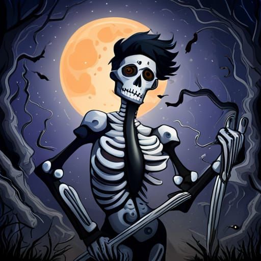 Halloween Skeleton Digital Rendering
