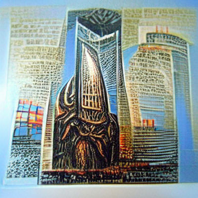 World Trade Center and Babel Tower in Giger Style