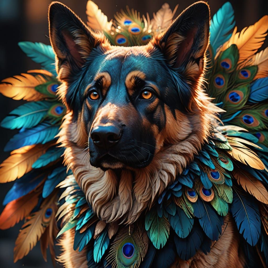 Vibrant Avian Mammal Hybrid Portrait in Hyper-Realistic Styl...