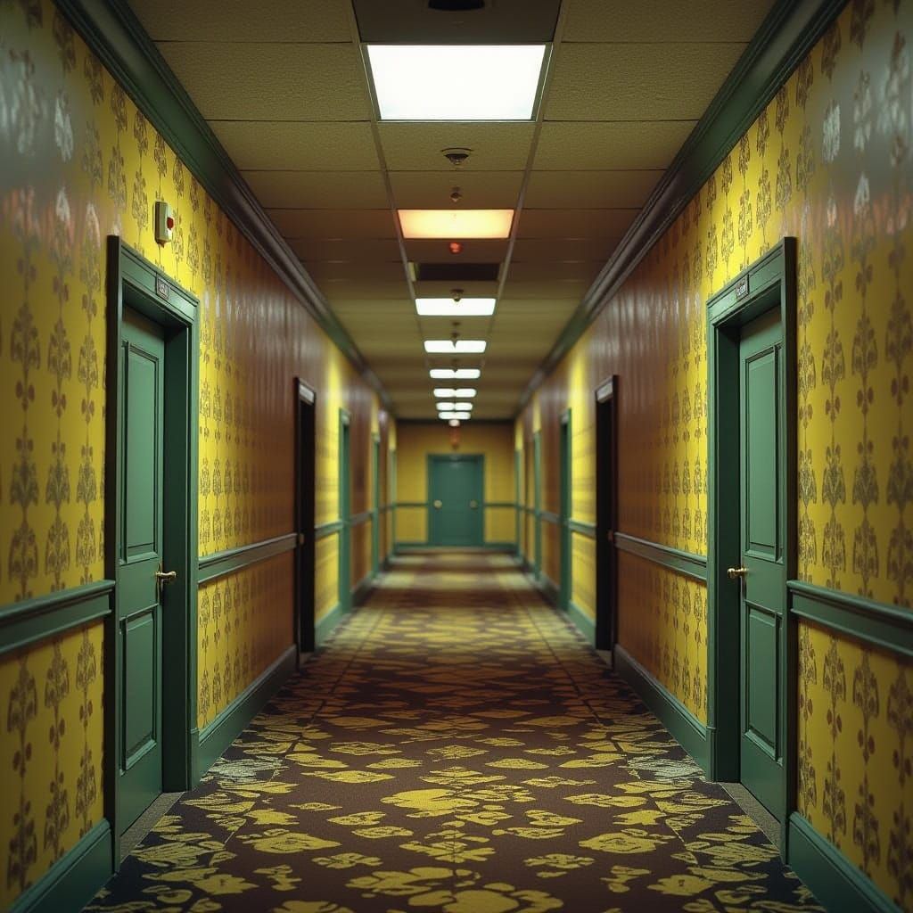Unsettling Analog Horror Hallway Maze