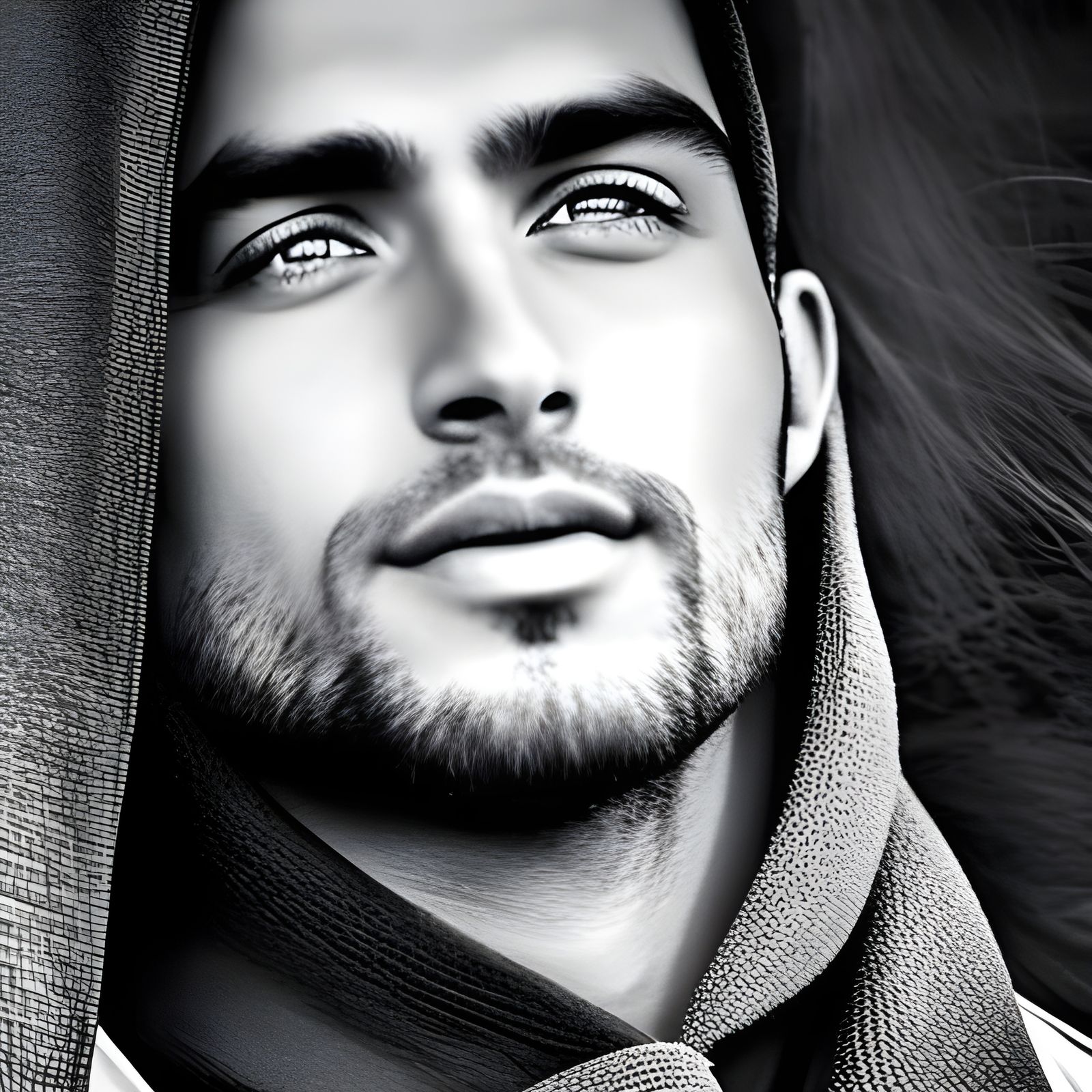 Hopeful Man with a Vision: Hyperrealistic Portrait