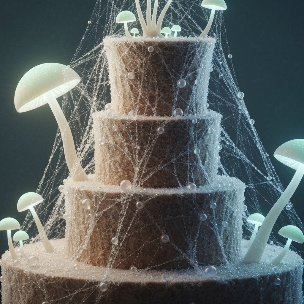 Fantastical Spiderweb Cake in Ethereal Mushroom Light