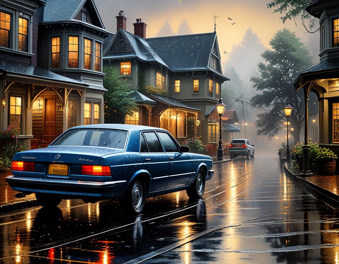 Rain Splatter in Ink, Ultrarealistic Style