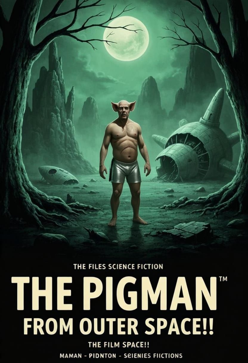 Retro Sci-Fi Film Poster: The Pigman from Outer Space