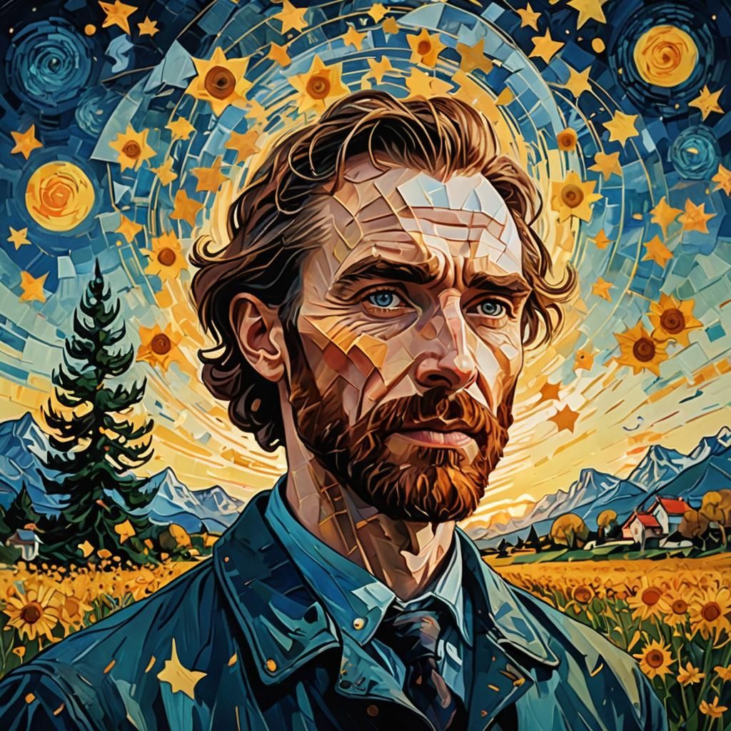 Child Portrait in Fantasy World, Van Gogh Style