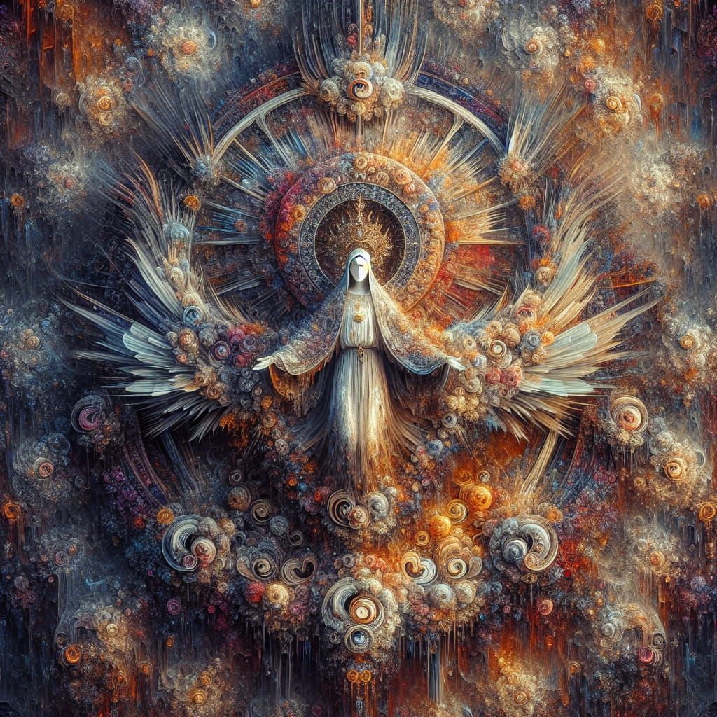 Holy Mary: Our Lady Of The Sacred Heart in Matte Painting